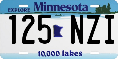 MN license plate 125NZI