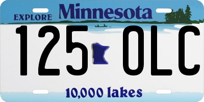 MN license plate 125OLC