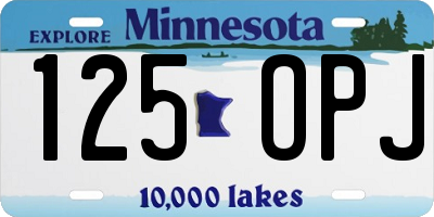 MN license plate 125OPJ