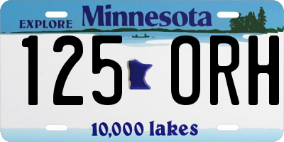 MN license plate 125ORH