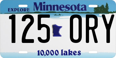 MN license plate 125ORY