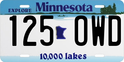 MN license plate 125OWD
