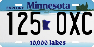 MN license plate 125OXC