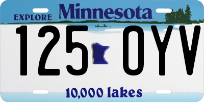 MN license plate 125OYV