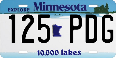 MN license plate 125PDG