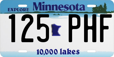 MN license plate 125PHF
