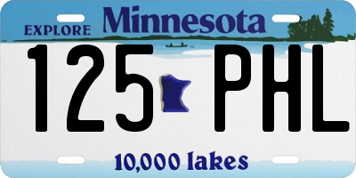 MN license plate 125PHL