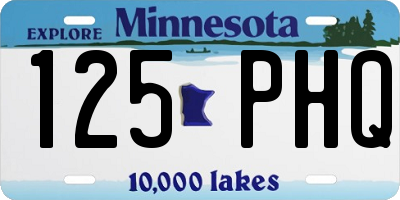 MN license plate 125PHQ