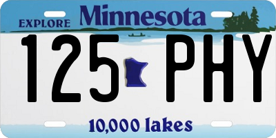 MN license plate 125PHY
