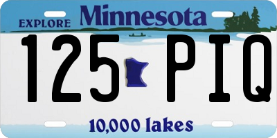 MN license plate 125PIQ