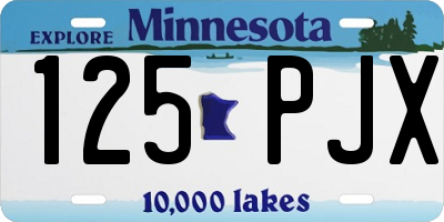 MN license plate 125PJX