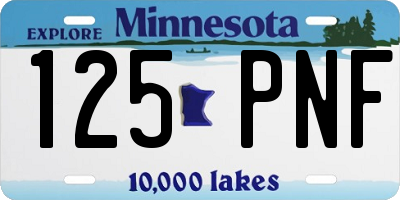 MN license plate 125PNF