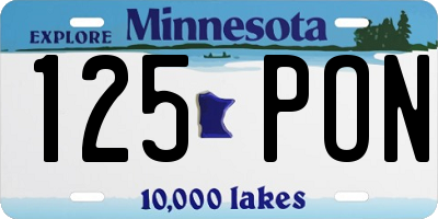 MN license plate 125PON