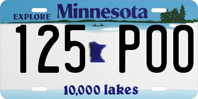 MN license plate 125POO