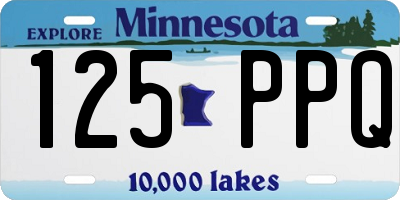 MN license plate 125PPQ