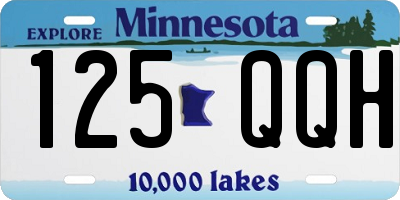 MN license plate 125QQH