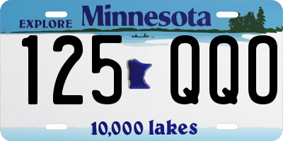 MN license plate 125QQO