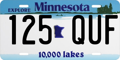 MN license plate 125QUF