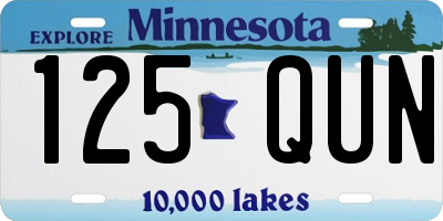 MN license plate 125QUN