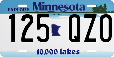 MN license plate 125QZO