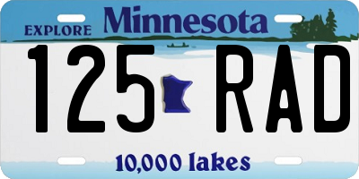 MN license plate 125RAD