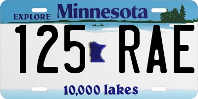 MN license plate 125RAE