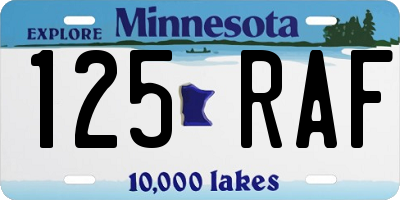 MN license plate 125RAF