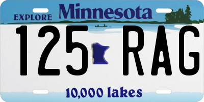 MN license plate 125RAG