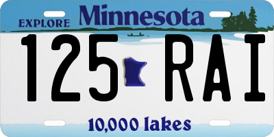 MN license plate 125RAI