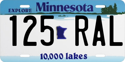 MN license plate 125RAL