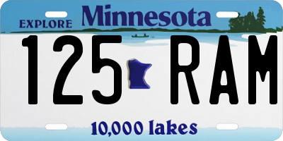 MN license plate 125RAM