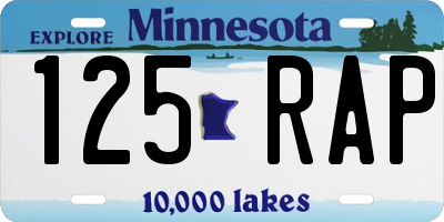 MN license plate 125RAP