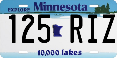 MN license plate 125RIZ