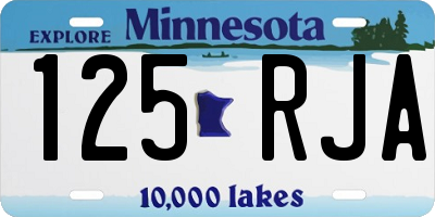 MN license plate 125RJA
