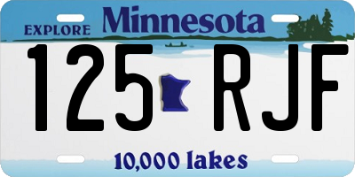 MN license plate 125RJF