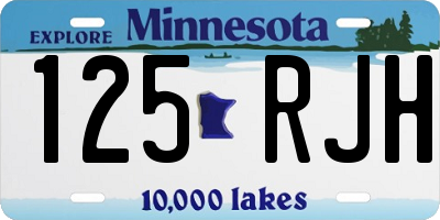 MN license plate 125RJH