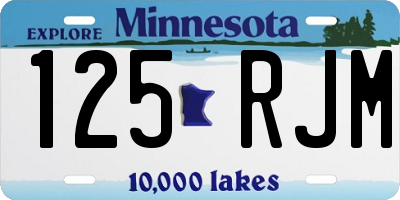 MN license plate 125RJM