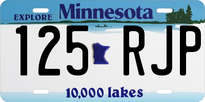 MN license plate 125RJP