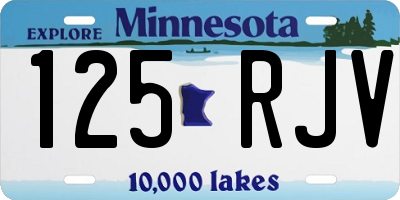 MN license plate 125RJV
