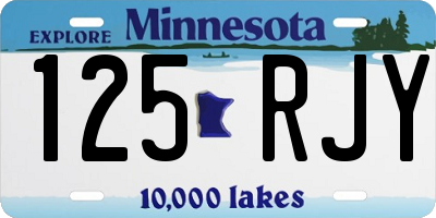 MN license plate 125RJY