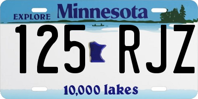 MN license plate 125RJZ
