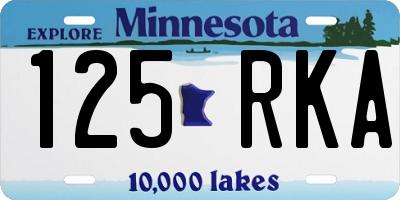 MN license plate 125RKA
