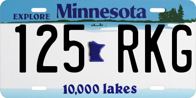MN license plate 125RKG