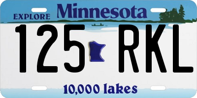 MN license plate 125RKL