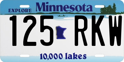 MN license plate 125RKW