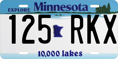 MN license plate 125RKX