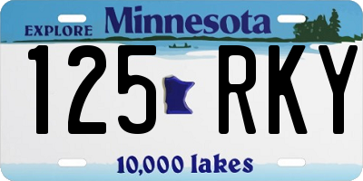 MN license plate 125RKY