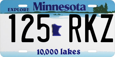 MN license plate 125RKZ