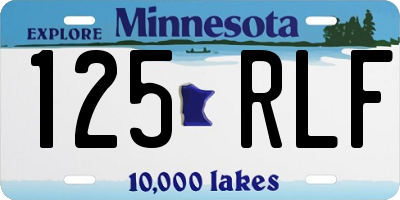 MN license plate 125RLF