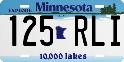 MN license plate 125RLI